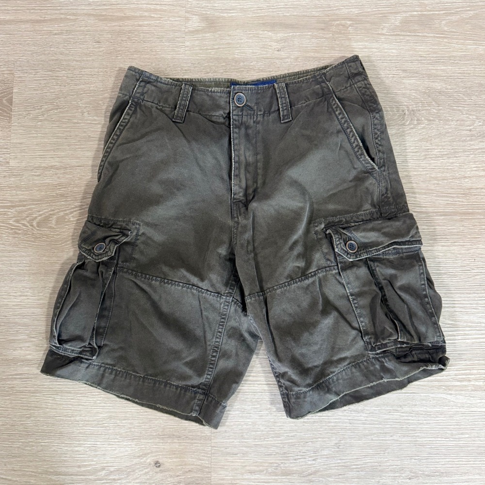 Vtg American Eagle Cargo Shorts Men 30 Olive Green Cotton Casual Outdoor Utility